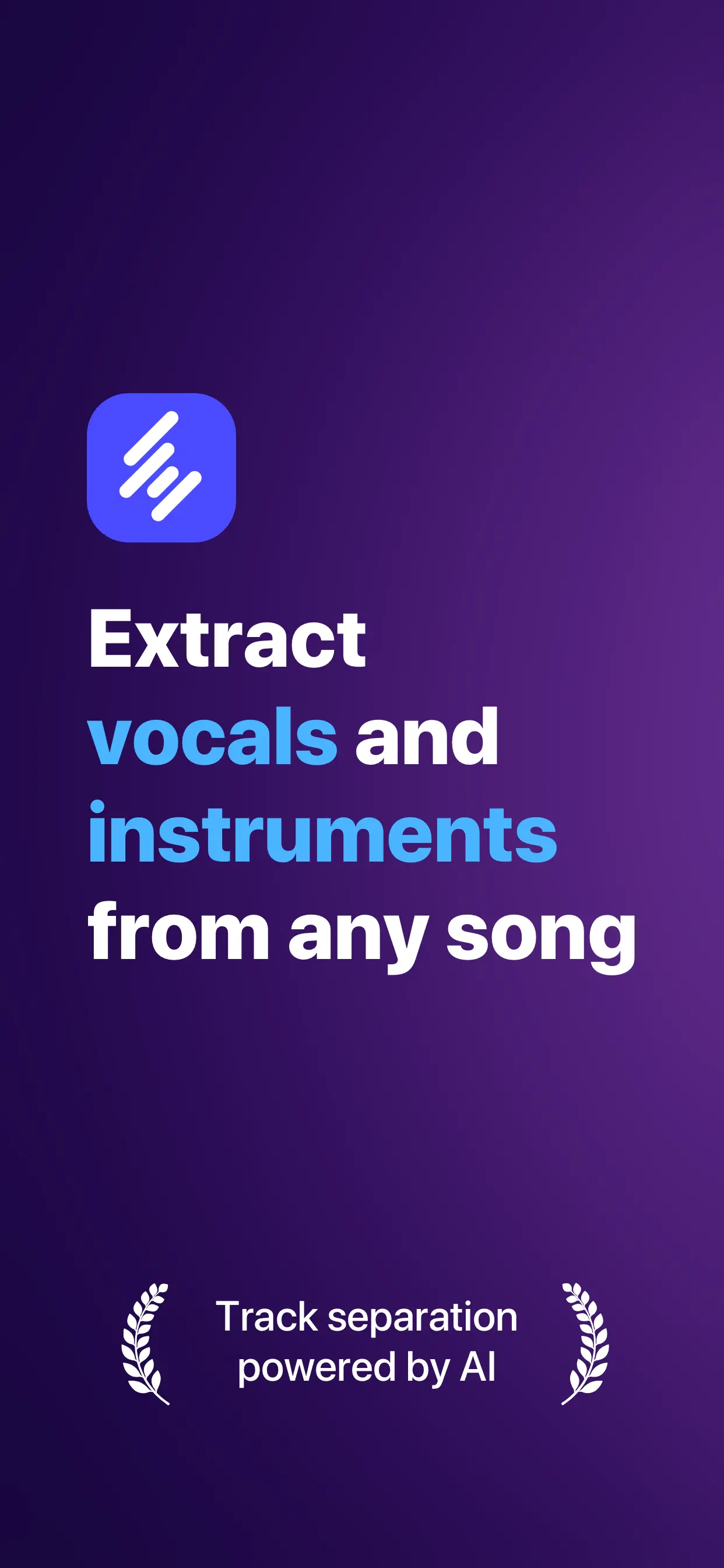 Unmix iOS home screen showing AI audio extractor